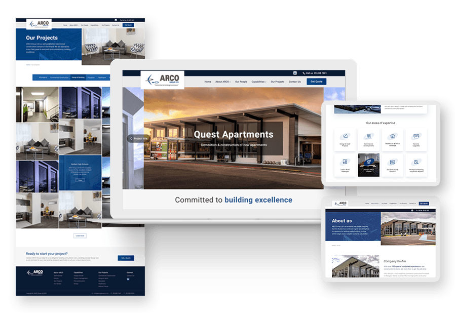 BooCodeCamp created the website for construction company ARCO to present their services